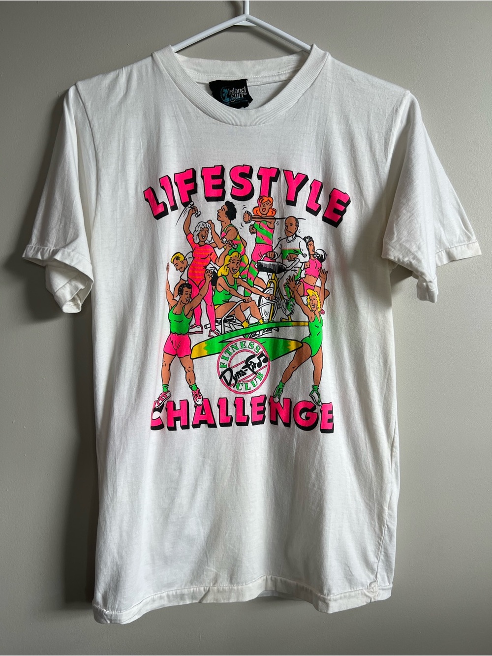 Vintage Island Sun Lifestyle Challenge Graphic T-Shirt White Cotton Tee S/M